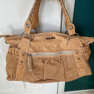 Miu Miu Leather Bag - authentic - Tan  - perforated